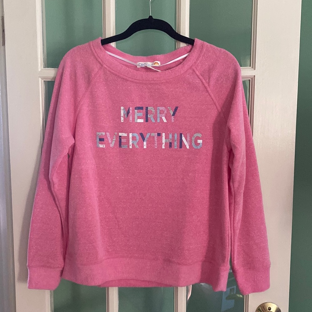 C&C California 'Merry Everything' Super Comfy Fleece Long Sleeve Top